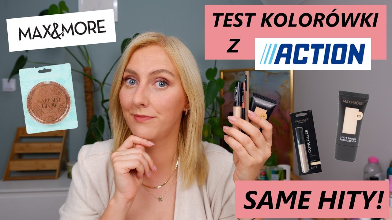TAK ŚWIETNY KOREKTOR ZA 7ZŁ?! KONTURÓWKA ZA 5🤗 TEST KOLORÓWKI Z ACTION😲 MAKIJAŻ KOSMETYKAMI MAX&MORE