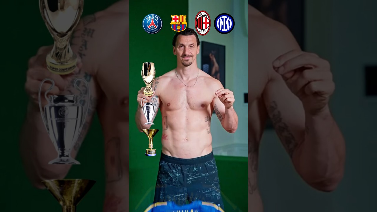 Zlatan Ibrahimovics Team Trophies PSG, Barcelona, AC Milan, Inter #football #soccer #shorts