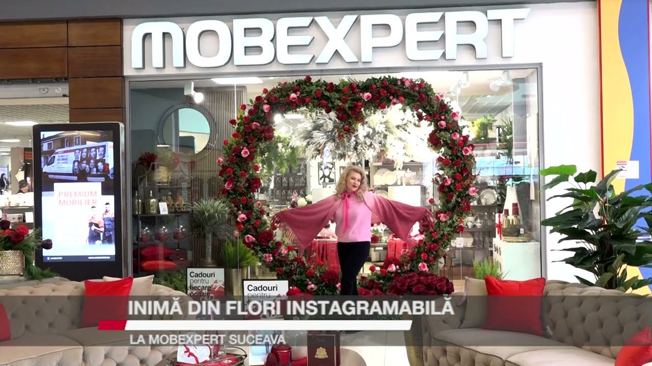 Inimă din flori instagramabilă, la Mobexpert Suceava