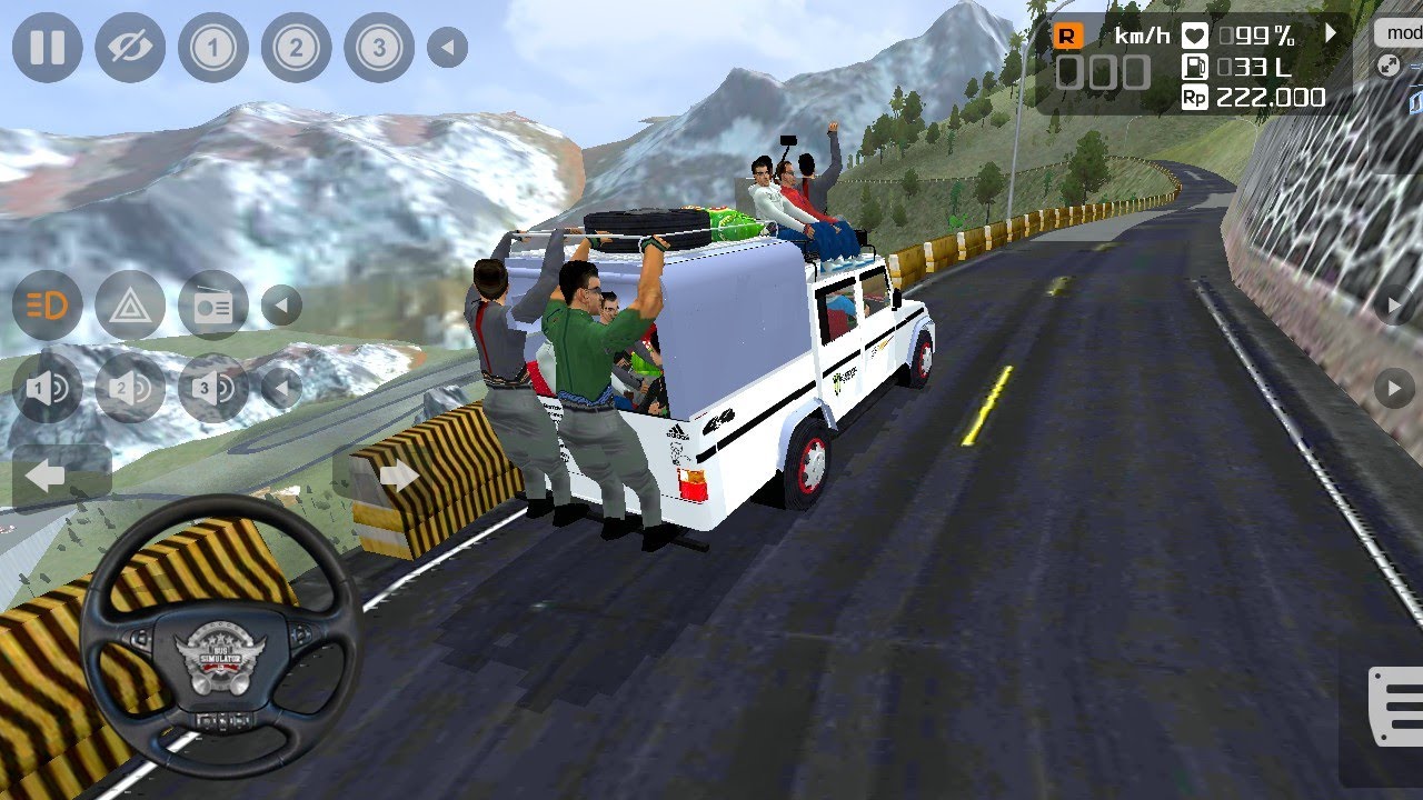 🚙Bolero Jeep High Speed Drive On Hills Road For Passengers |  Bus Simulator Indonesia