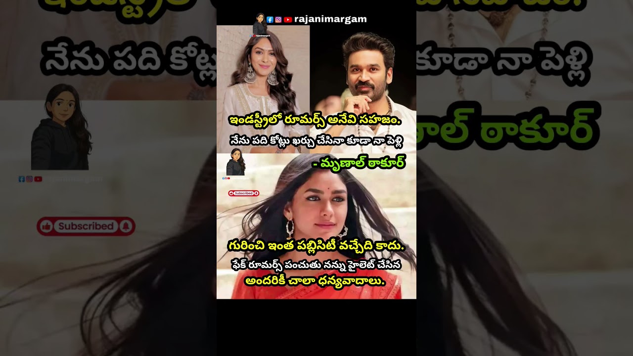 #mrunalthakur #dhanush #filmindustry #relationship #margam #updates #viral #tollywood #trending