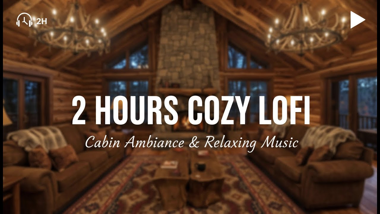 Cozy Cabin ☕ 2 Hours of Cozy Lofi Music in a Rainy Forest Cabin