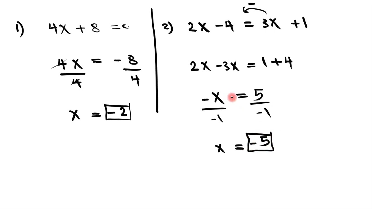 المعادلات الخطية:معادلات الدرجة الأولى ذات متغير واحد(Linear Equations)