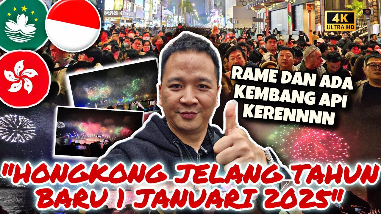 HONGKONG JELANG TAHUN BARU 1 JANUARY 2025,. RAME ADA KEMBANG API KERENNNNN