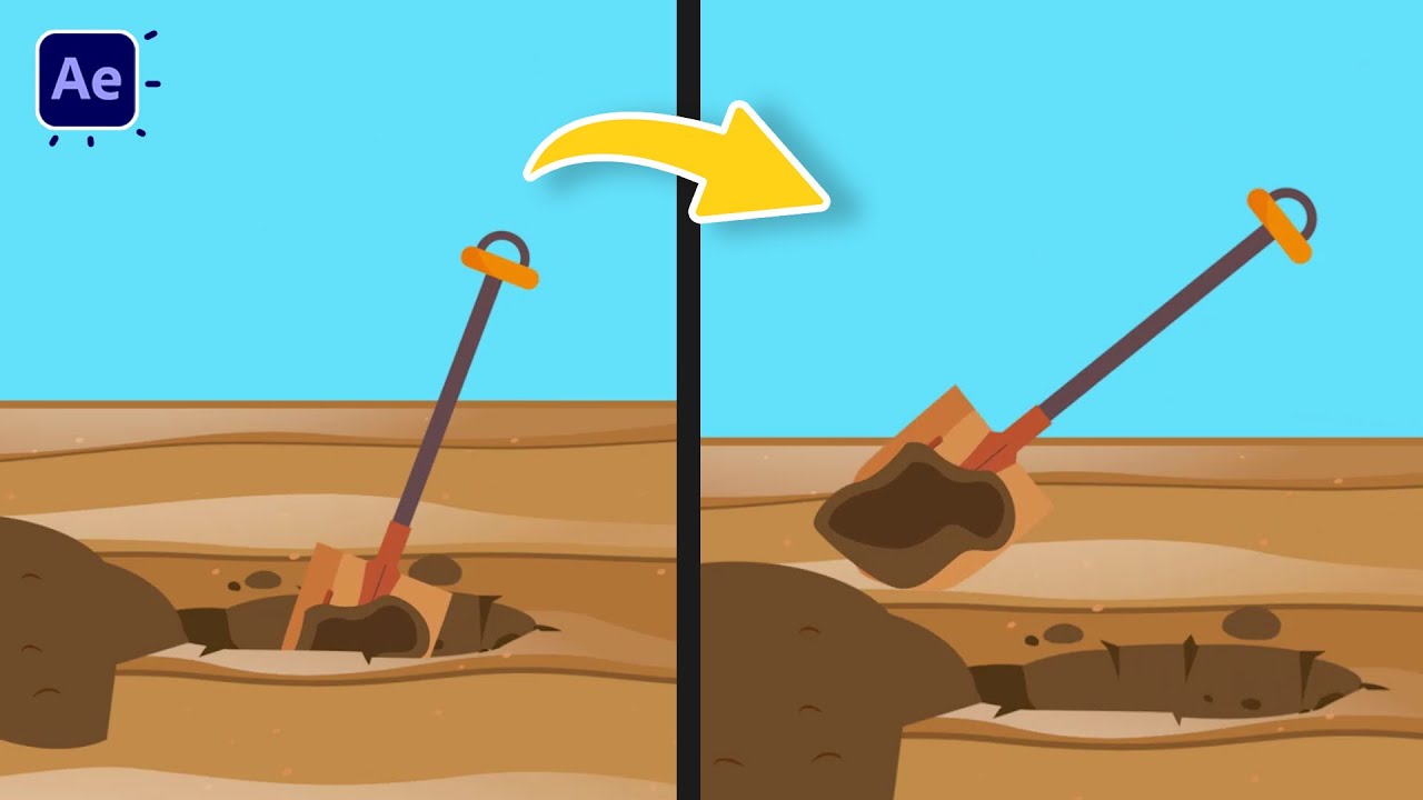 Digging Soil Animation in After Effects Tutorials