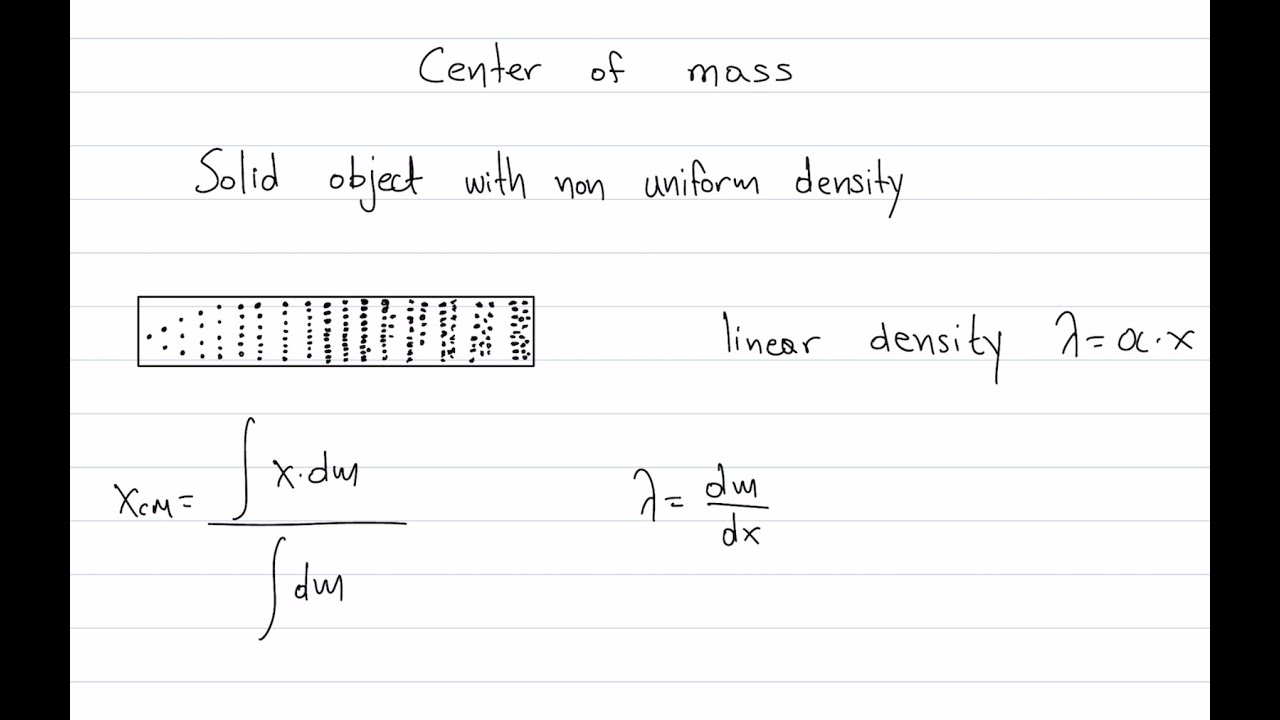 Center of mass - non uniform linear density