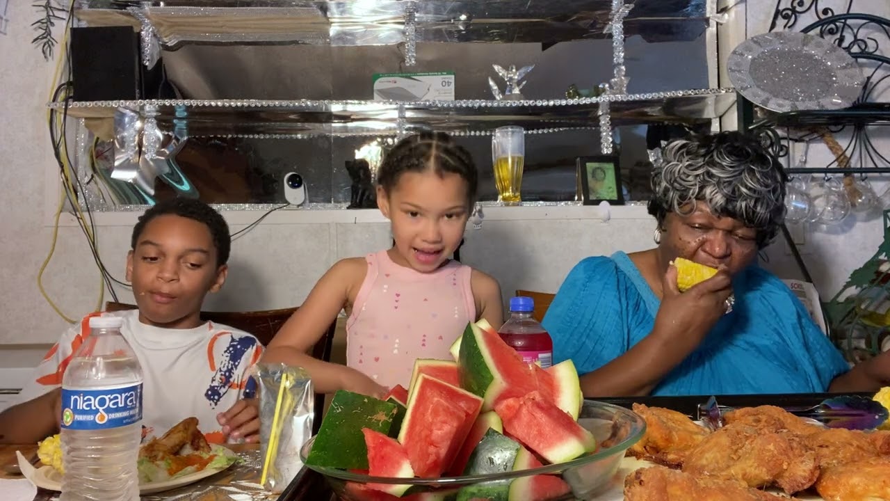 We’ll have ball corn, watermelon, oven fried chicken, and a salad