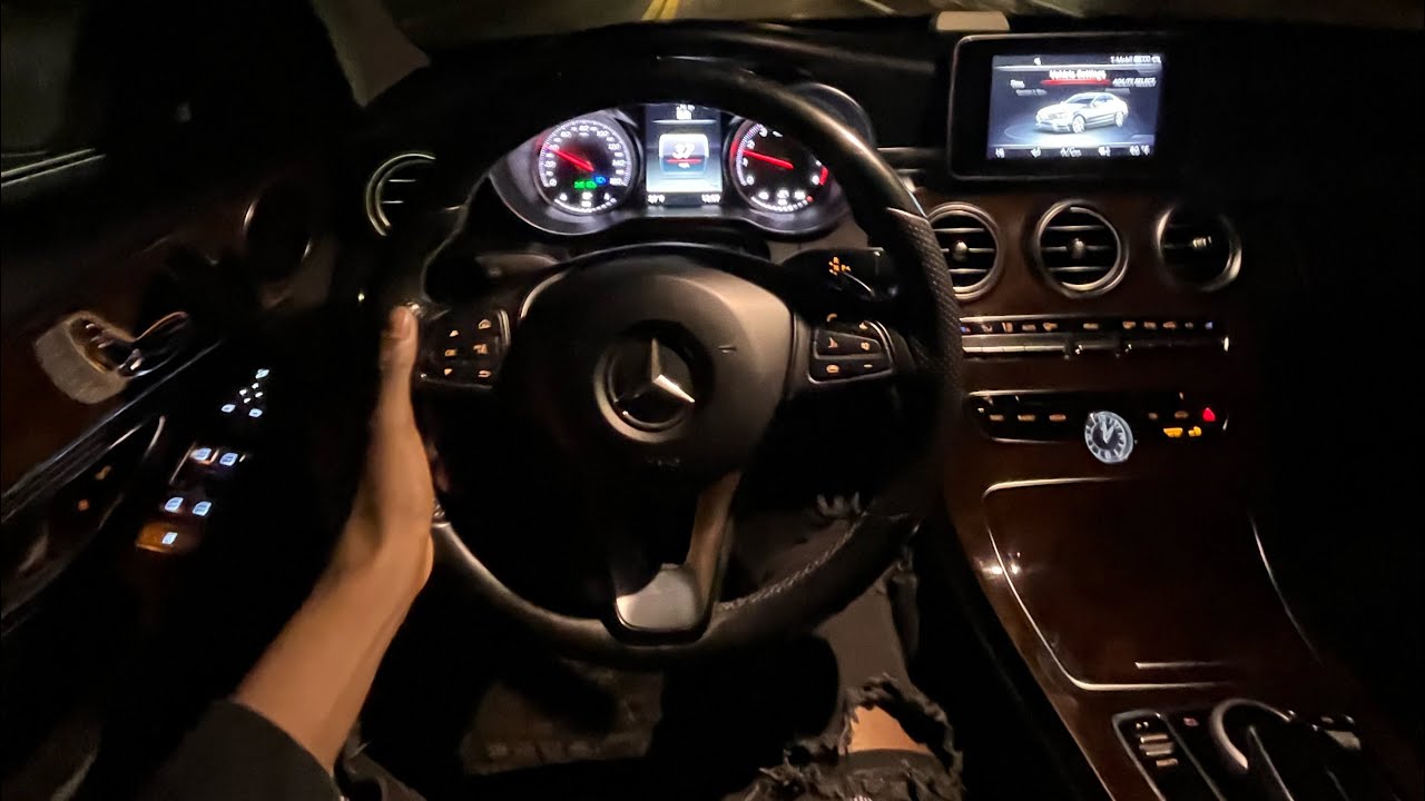 POV Late Night Drive In A Mercedes-Benz 2015 C300