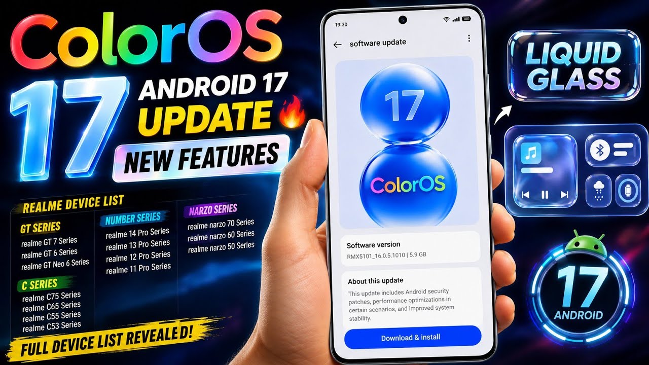 ColorOS 17 First Look 🔥 Android 17 New Features & Realme Eligible Device List