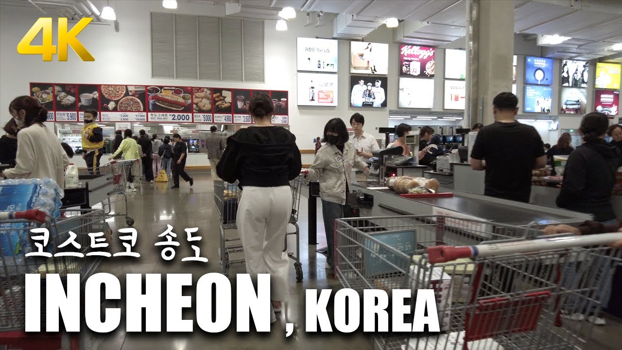 [4K] 30-минутная поездка в Корею, Филиал Incheon Costco Songdo (ASMR)