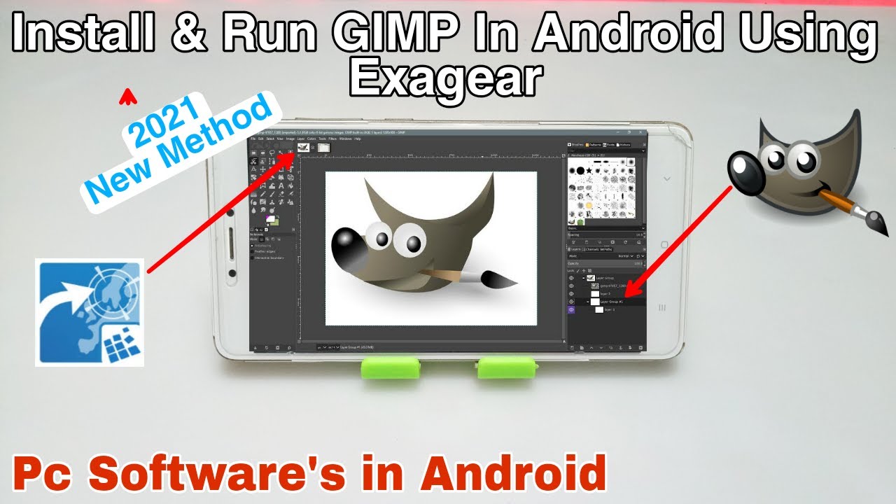 Install & Run GIMP Software in Android using Exagear Windows Emulator 2022 | Pc Software in Android