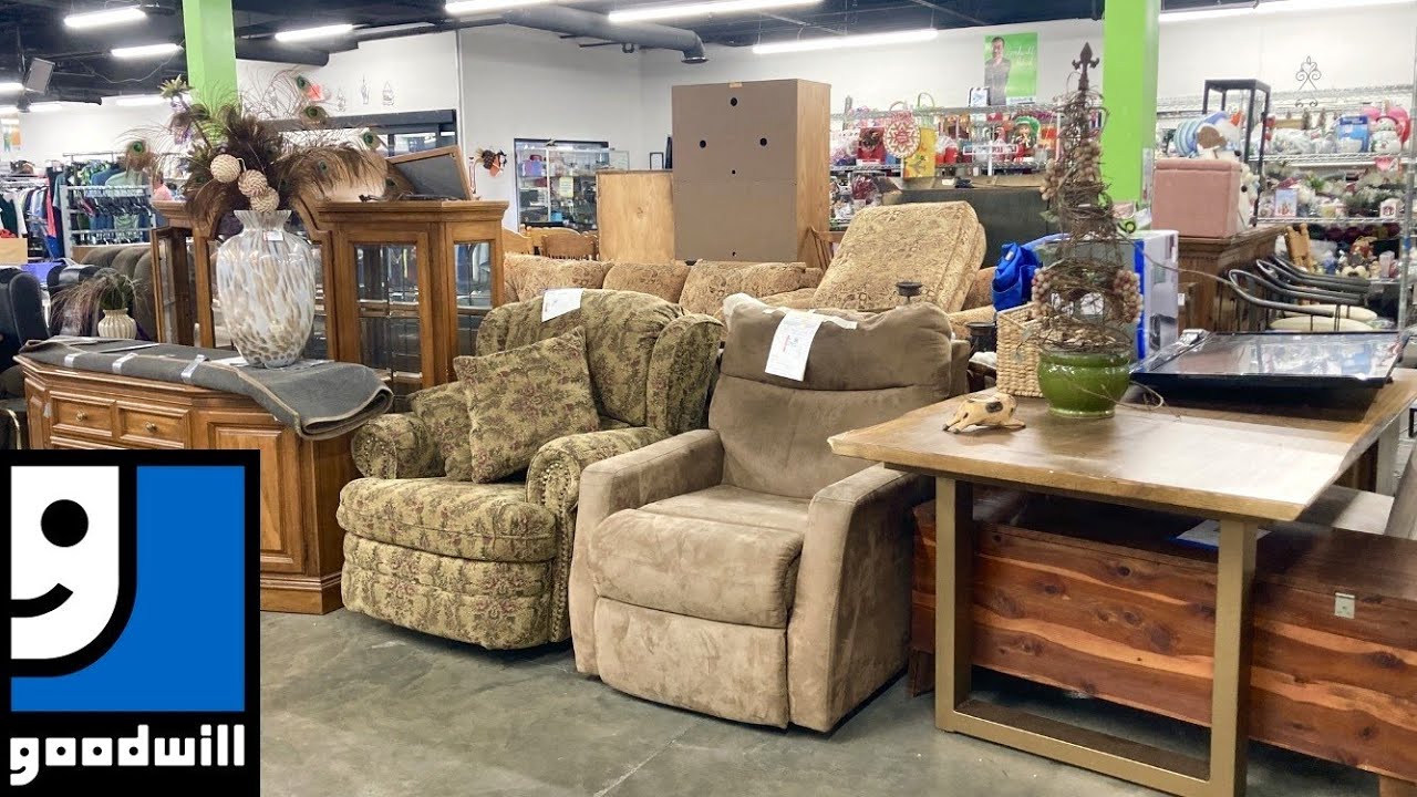 GOODWILL SHOP WITH ME FURNITURE SOFAS CHRISTMAS DECORATIONS KITCHENWARE SHOPPING STORE WALK THROUGH