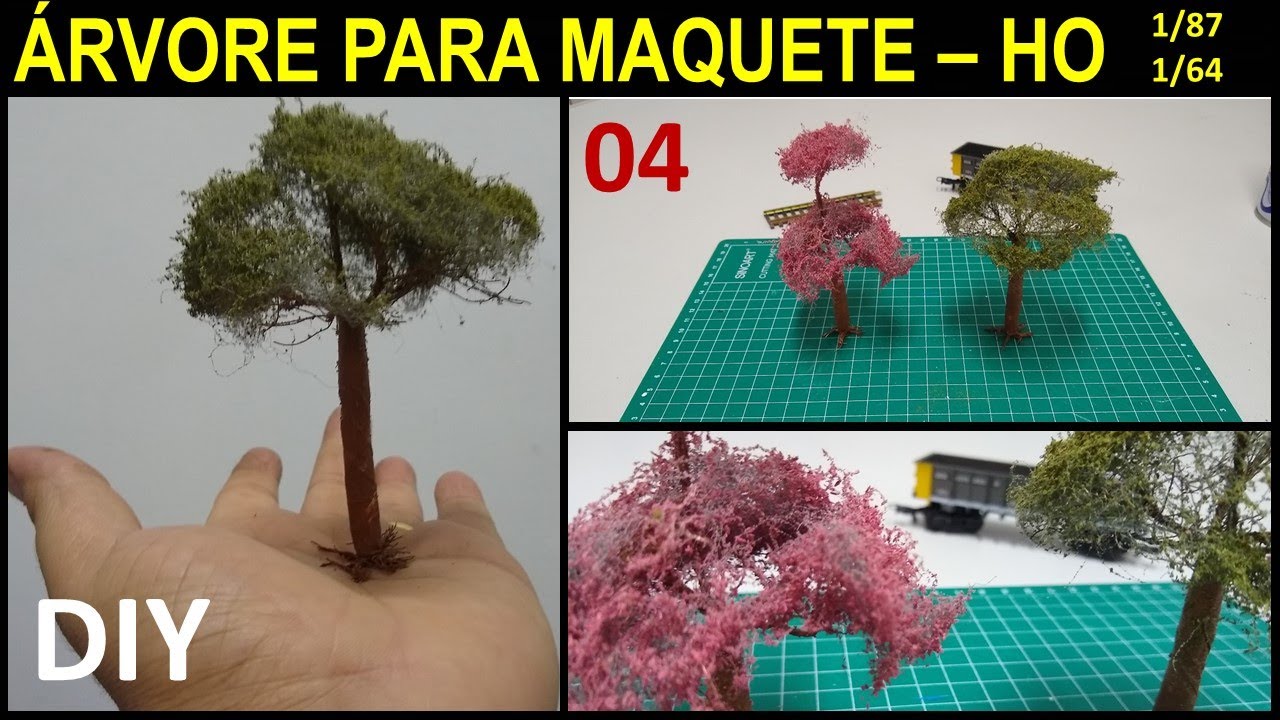 Como fazer árvore para maquete - HO & 1/64, 1/100