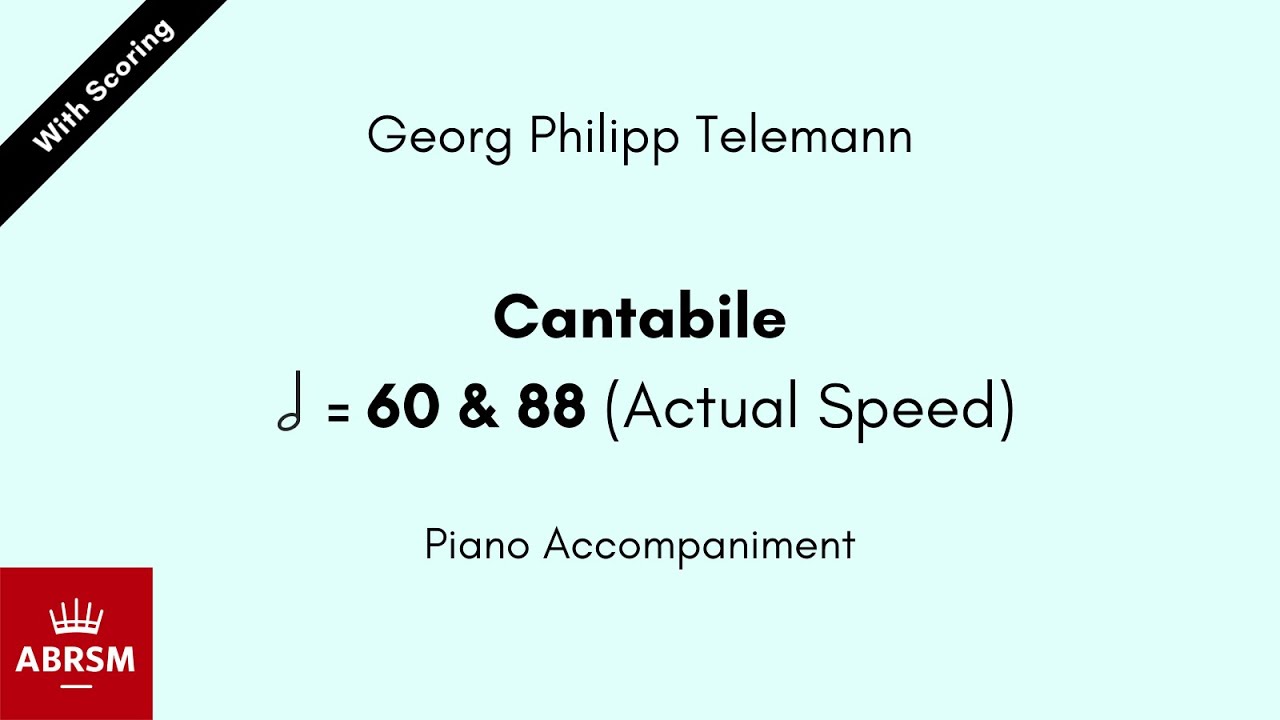 Georg Philipp Telemann - Cantabile 60 & 88 (Actual Speed) Piano Accompaniment