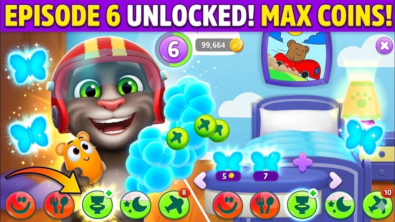 MY TALKING TOM CAT 2 EPISODE 6 UNLOCK MAX COINS FUNNY TOM.CAT FUNNY VIDEO #tom #cat #talkingtom