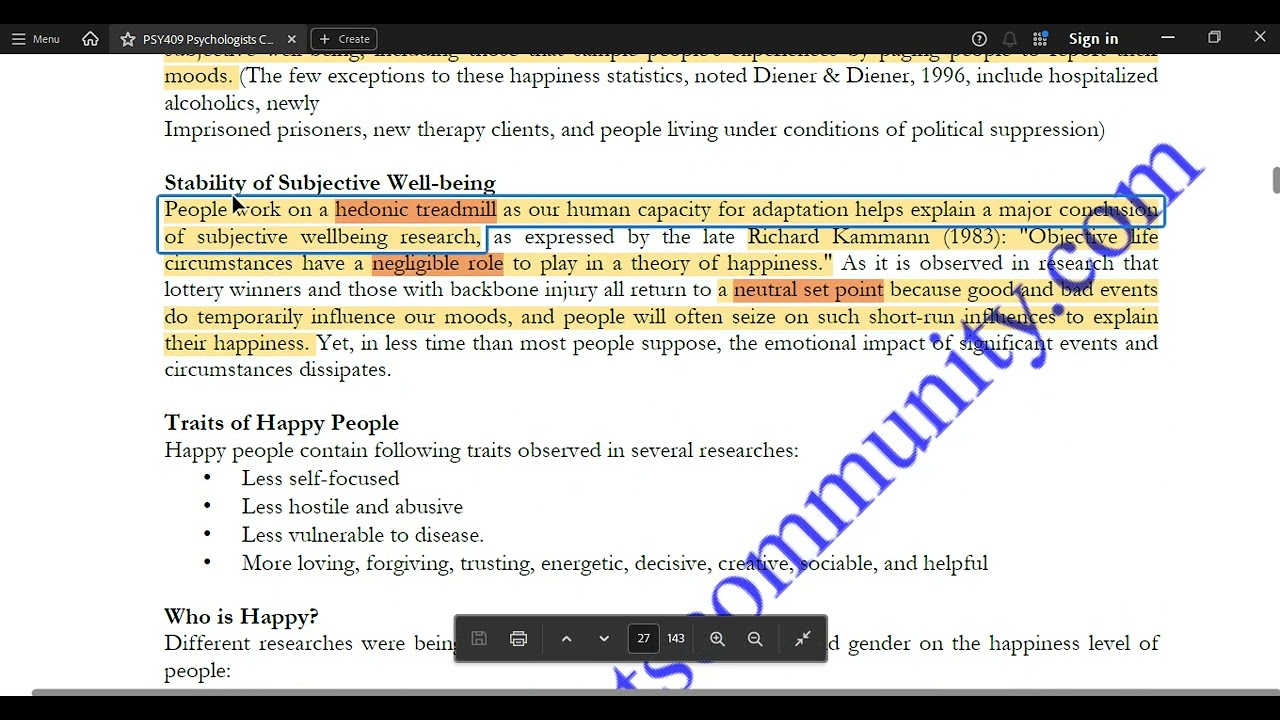 PSY409 Positive Psychology Short Lesson 09 | PSY409 Midterm & Finalterm Short Lectures | VU Course