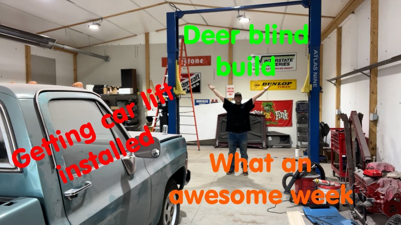 Projects needing done around shop and for hunting  #huntingblind #carlift #carhoist #deerblind