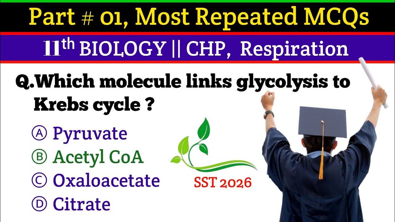 Part # 01 ll Chp Respiration Must-Know MCQs on Respiration – NEET, MDCAT, Nursing, PMS, NTS, SST ...