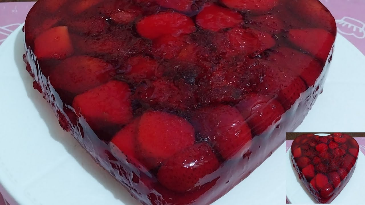 احلي وأسهل !!طريقه عمل كيك !! الجيلي  أو تورته الجيلي بالفراولة 🍓🍓🍓