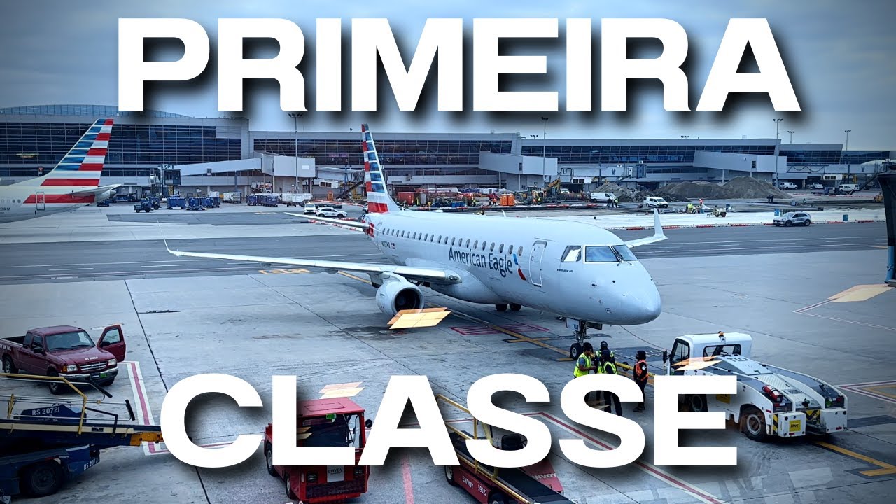 [4K] – A PRIMEIRA CLASSE DA AMERICAN EAGLE: Embraer 175 | New York ✈ Washington DCA [CHUVA, ÓRBITA]