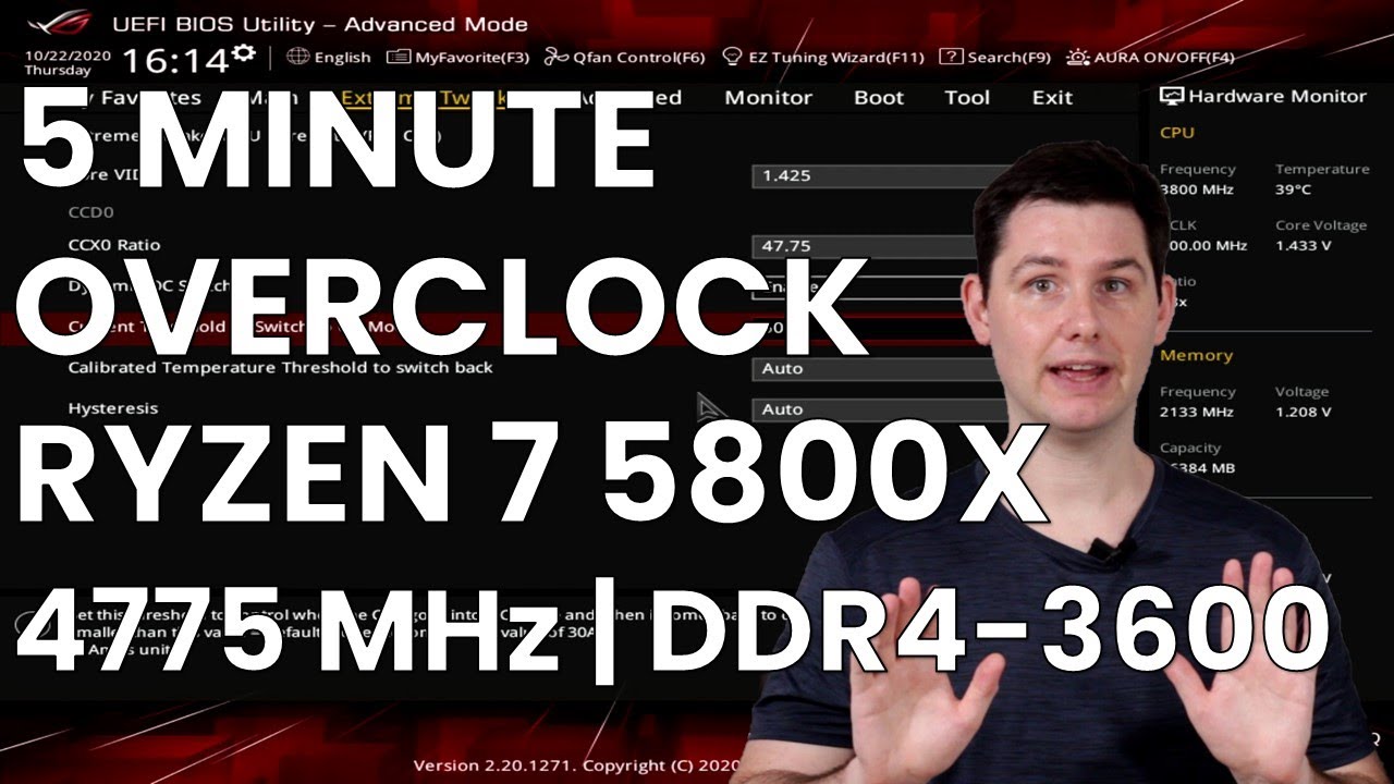 Разгон за 5 минут: Ryzen 7 5800X до 4775 МГц