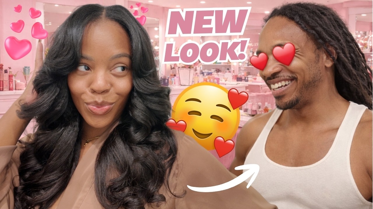 HUSBAND reacts to my MOMMY MAKEOVER! *cute reaction* 🥹🥰