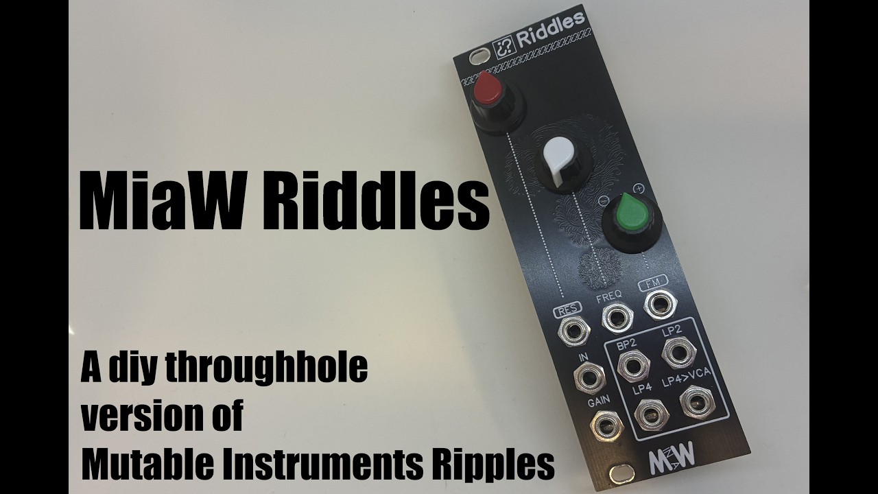 Riddles - A Mutable Instruments Ripples Throughhole DIY version - Modular in a Week