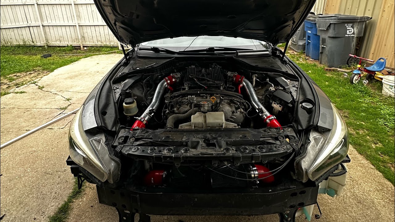 How to install custom 2.5 longtube intakes on a 3.7 q50 (Walk through)