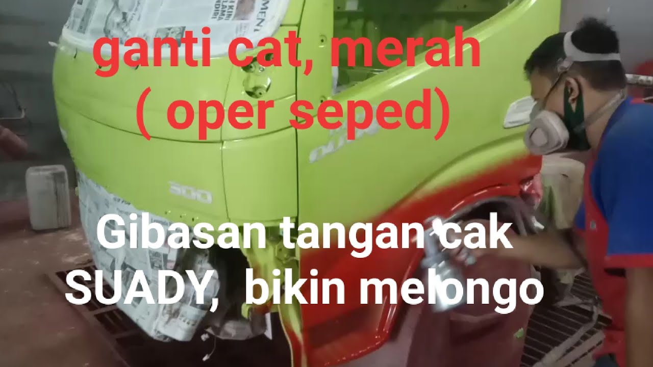 FINISHING, Hino ganti cat warna merah(oper seped cabin) di kerjakan cak SUADY