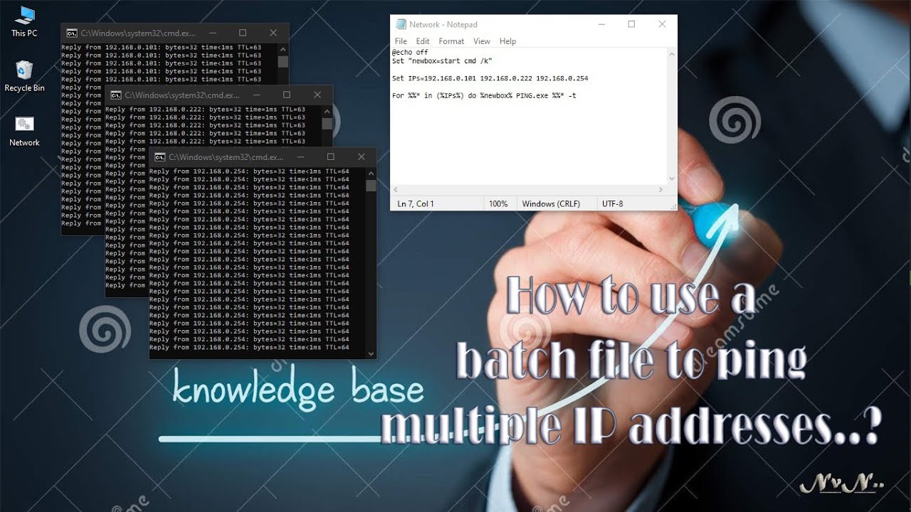 How to Use a Batch File to Ping Multiple IP Adresses | Ping command script