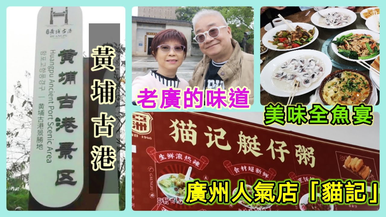 ｛肥c9｝老廣的味道（下集）廣州兩天美食團🍲🐣品嚐美味全魚宴🐟🐠團友大讚👍遊覽黃埔古港🎏昔日市集🏝️時空交替🌅品嚐人氣店「貓記」艇仔粥🥣