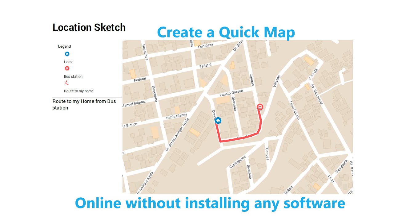 Creating a simple map (or sketch) directly on Google Maps