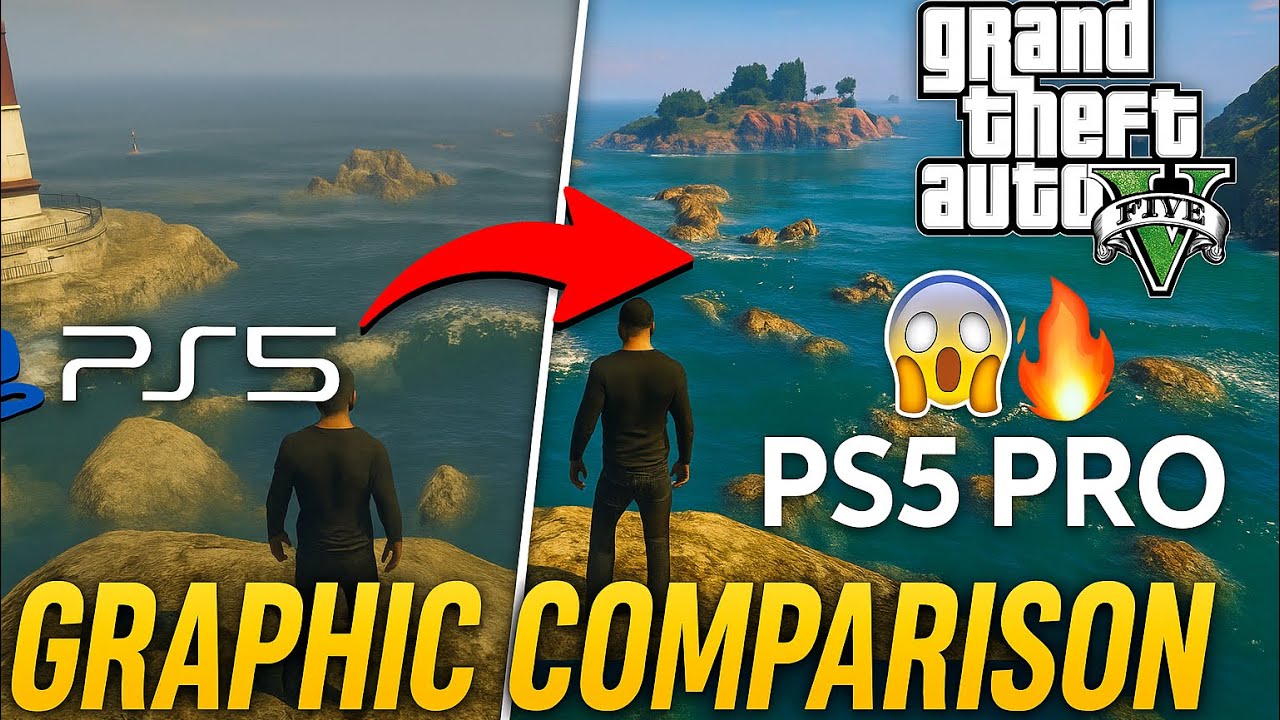 Ps5 Slim vs Ps5 Pro Game Comparison | Gta 5 Graphic Comparison Ps5 vs Ps5 Pro | Graphics Comparison