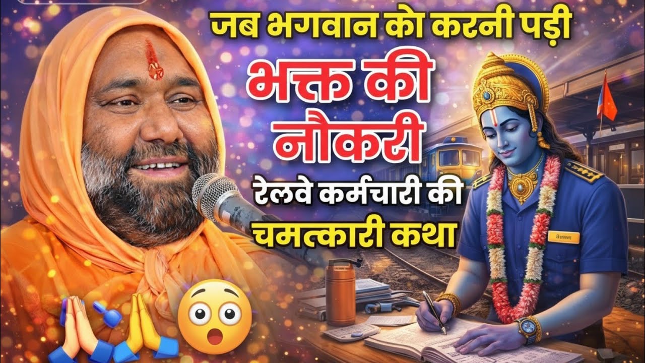 😱 जब भगवान को करनी पड़ी भक्त की नौकरी🔥| रेलवे कर्मचारी की चमत्कारी कथा  | Vishnu Chetan Ji Maharaj
