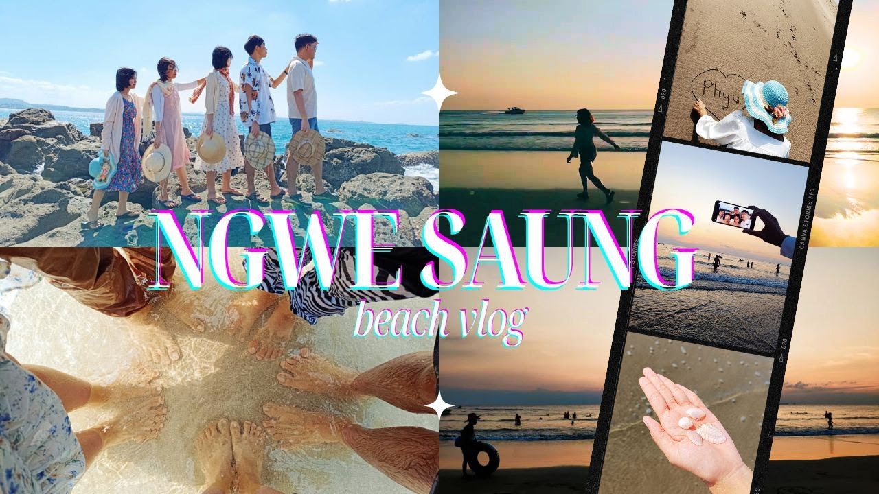 Beach Vlog : Ngwe Saung (2023) [Eng Sub] 🌊🚤