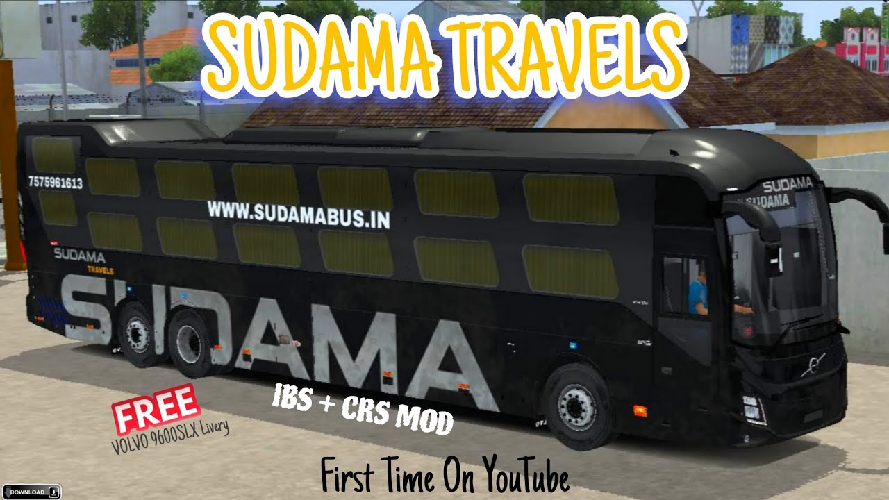 🤩Releasing First Ever On YouTube — SUDAMA TRAVELS Volvo 9600 SLX Livery || Download Now for FREE 
