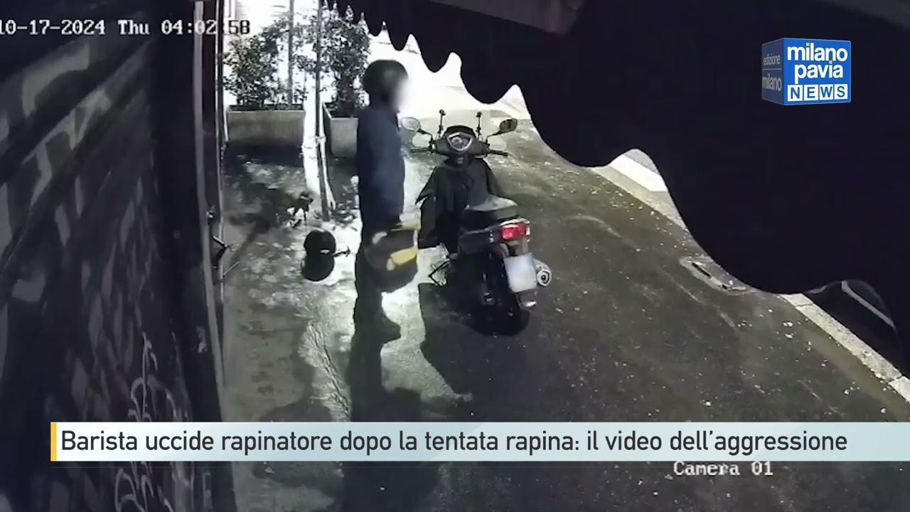 Barista uccide rapinatore dopo la tentata rapina: il video dell&rsquo;aggressione