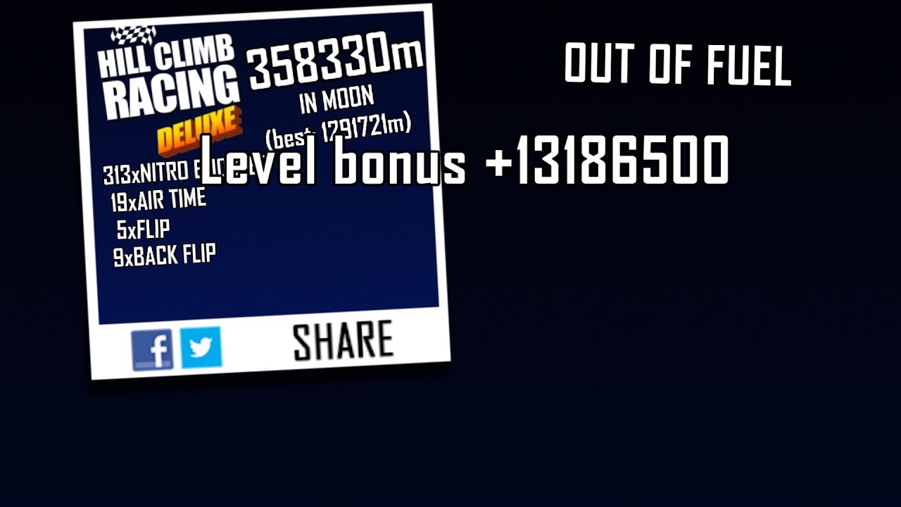 Hill Climb Racing Deluxe: Trophy Truck & Moon 358330m ( Current World Record! )