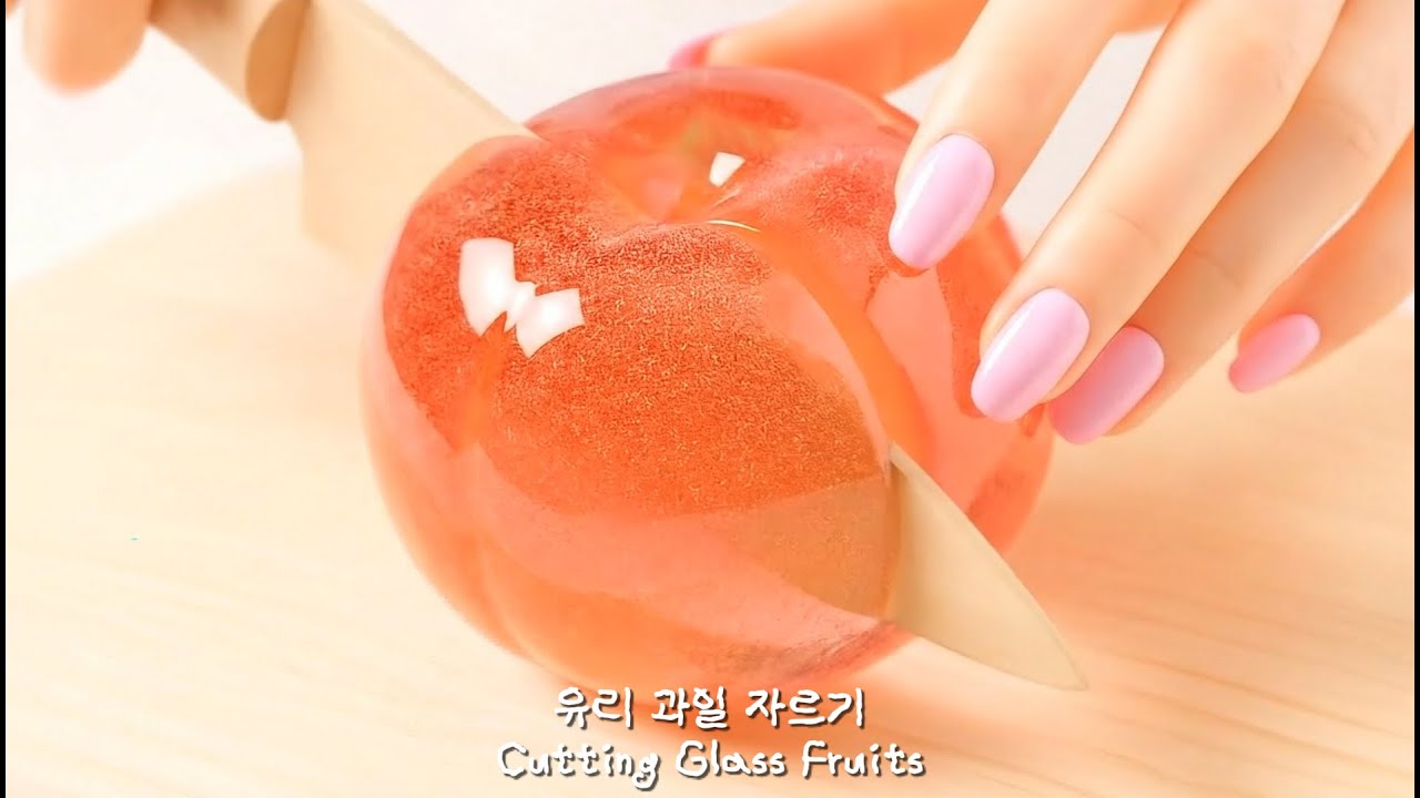 소리까지 예쁜 유리 과일 자르기 🍑🔪ㅣSatisfying Glass Fruit Cutting AI ASMR