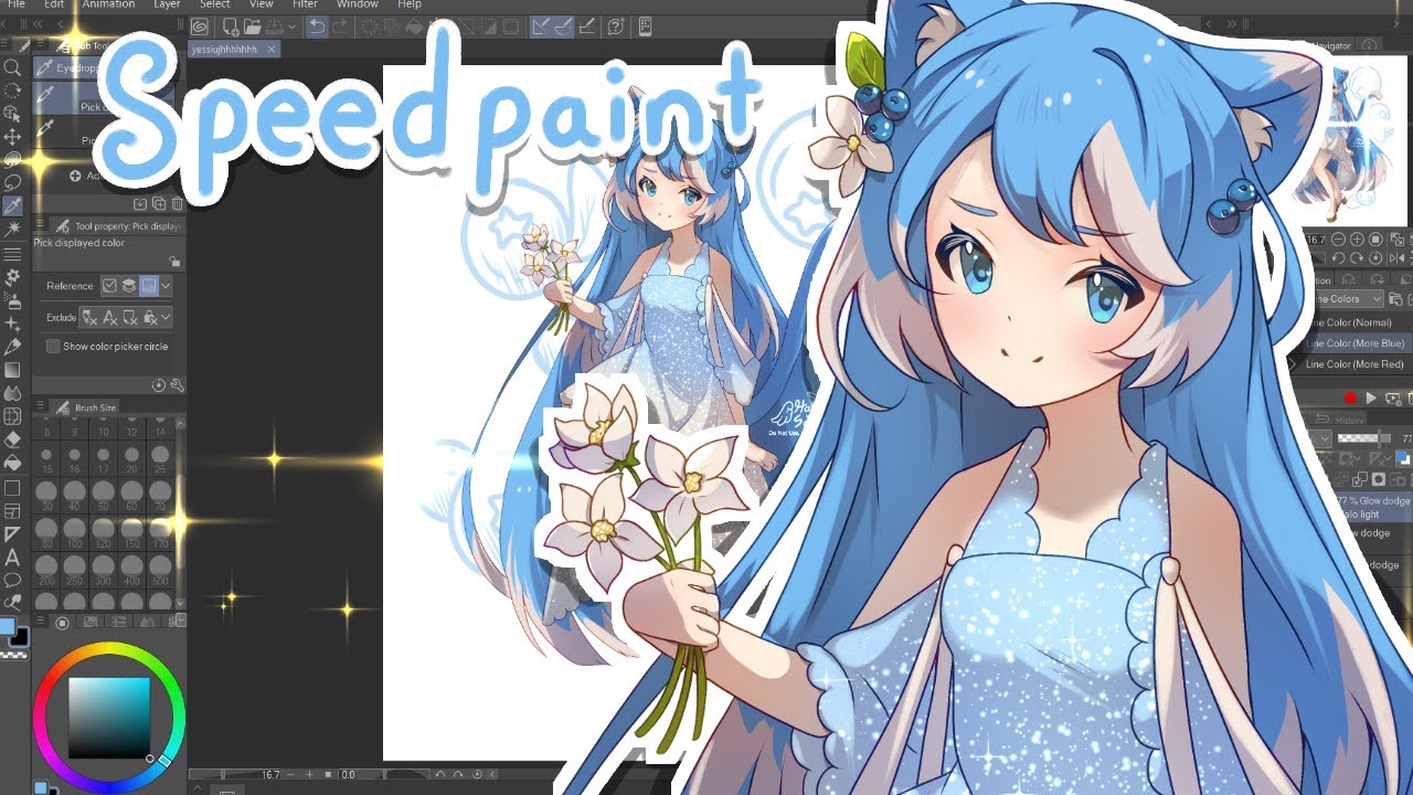 Turning Objects Into Anime Girls 🎂🫐🌼【#clipstudiopaint  | #animedrawings  | #speedpainting 】