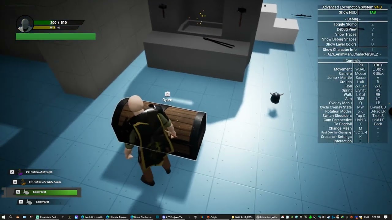 IWALS with RPG inventory Integration test