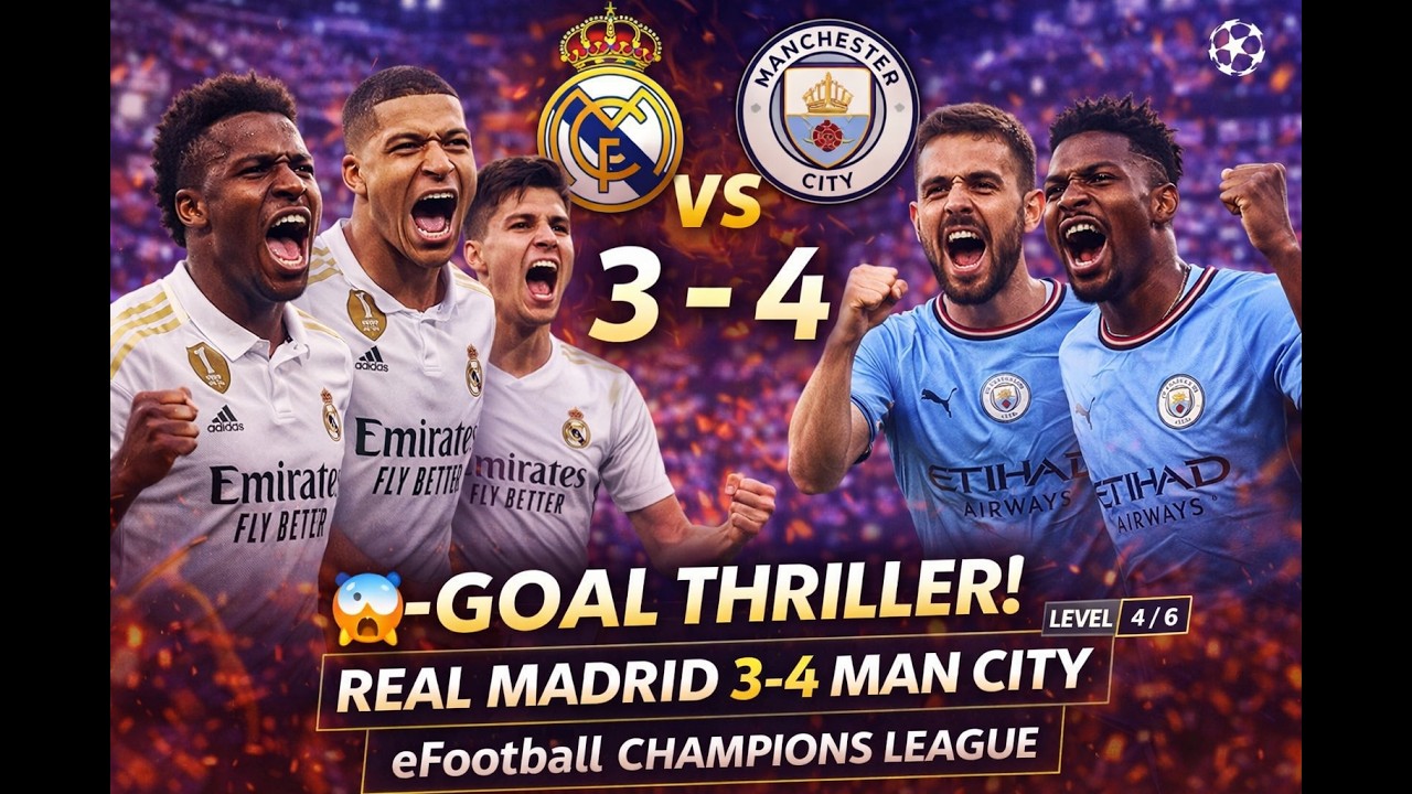 REAL MADRID vs MAN CITY – 7 GOALS CRAZY MATCH! 😱 | eFootball UCL Gameplay