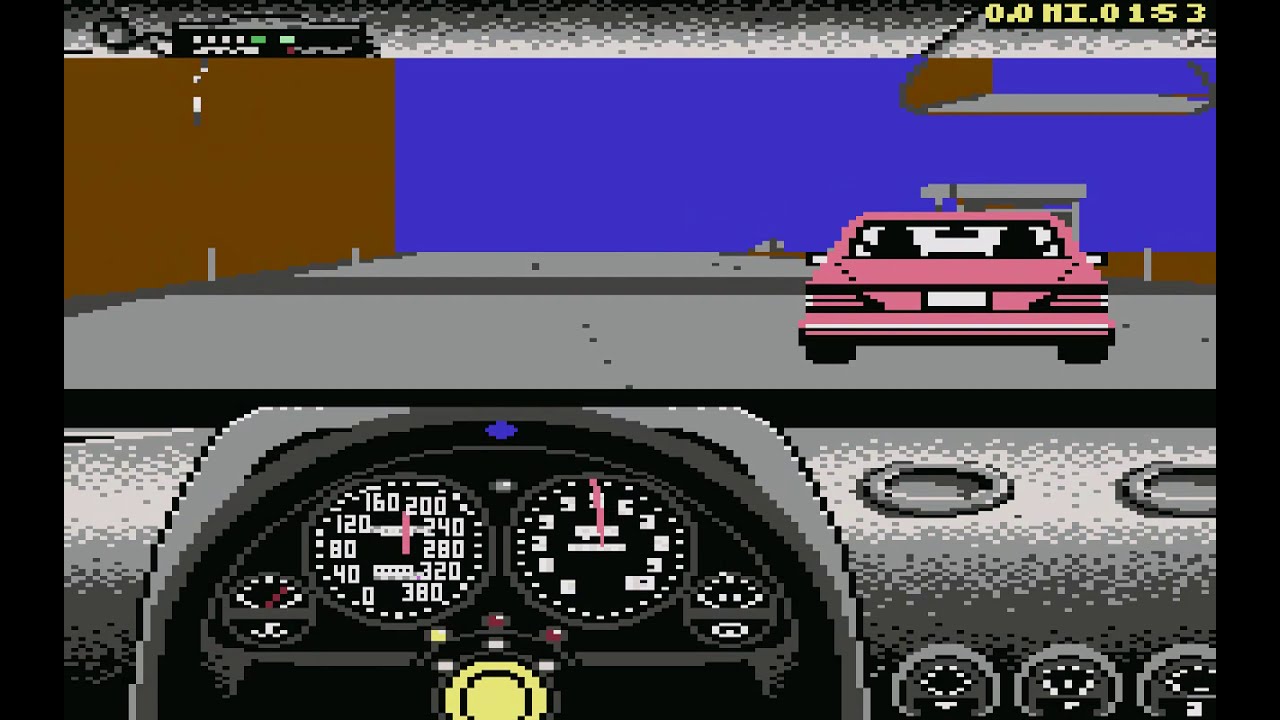 The Duel: Test Drive II (C64) 1989, Master Scenery - F40, Accolade, DSI (C64 Emulator)