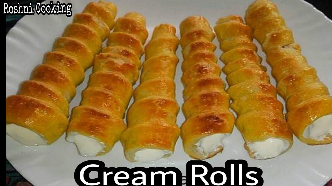 Cream Roll recipe with homemade dough|Cream Roll recipe|How To Make Cream roll at home|Roshni Cookin