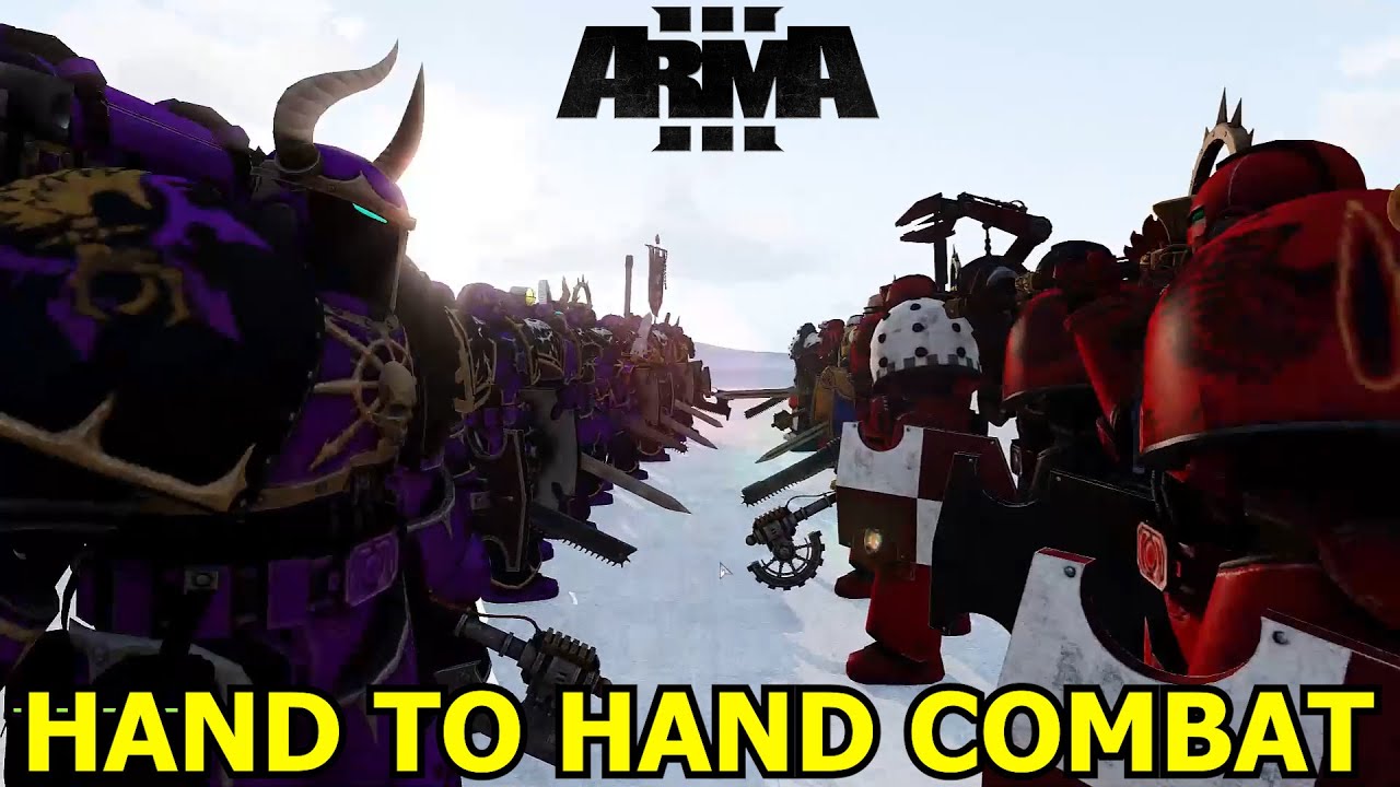 Space Marines vs Chaos Marines Melee - First Look! - Arma 3 40k
