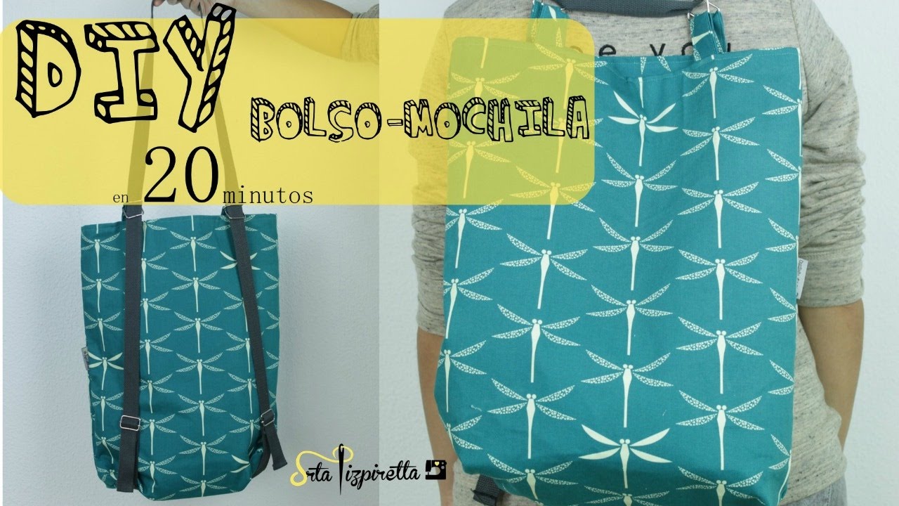 DIY Tutorial Bolso-Mochila en 20 minutos.