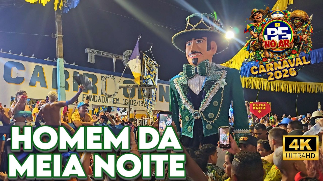 [CARNAVAL 2026] O RITUAL SAGRADO HOMEM DA MEIA-NOITE ENTREGA A CHAVE AO CARIRI E ABRE O CARNAVAL
