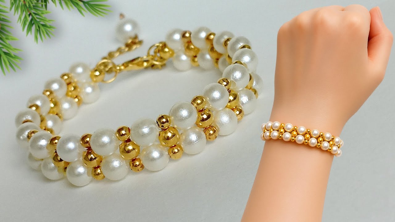 Easy bracelet making at home || how to make easy beaded bracelet || diy || easy bracelet tutorial