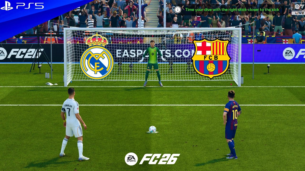 FC BARCELONA VS REAL MADRID | EL CLASICO | MESSI VS RONALDO | FC 26 PENALTY SHOOTOUT - PS5