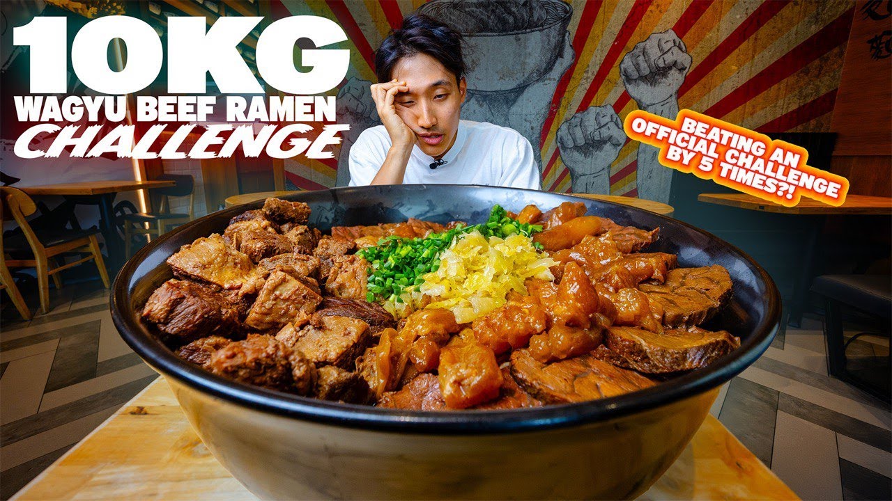 INSANE 10KG Wagyu Beef Ramen Challenge! | I ATE FIVE TIMES OF THE OFFICIAL CHALLENGE PORTION?!